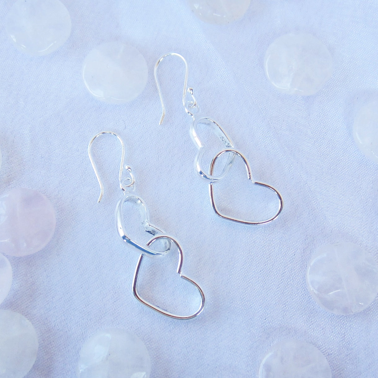 Arete Plateado Corazones