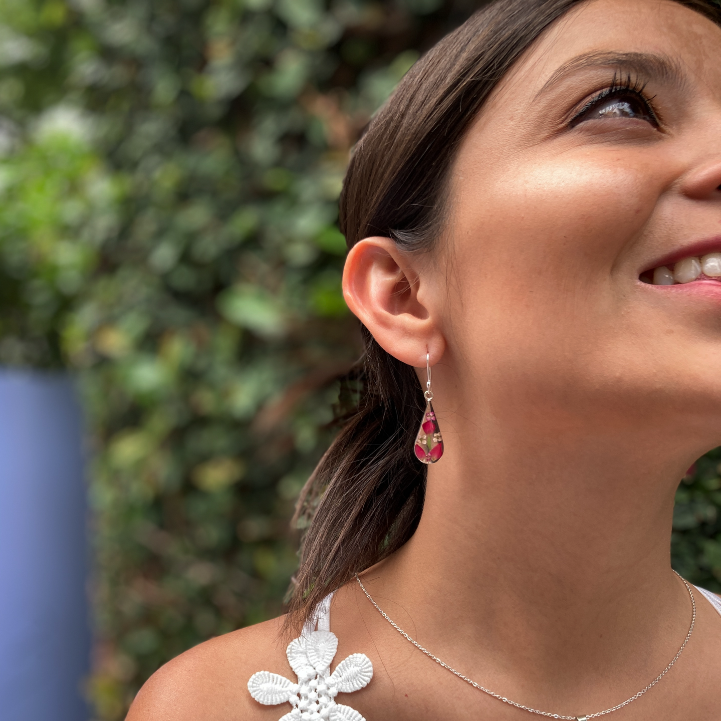 Aretes .925 Gota Pétalos de Amor