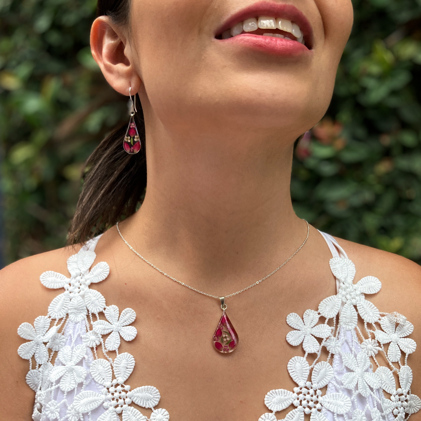 Collar .925 Gota Pétalos de Amor