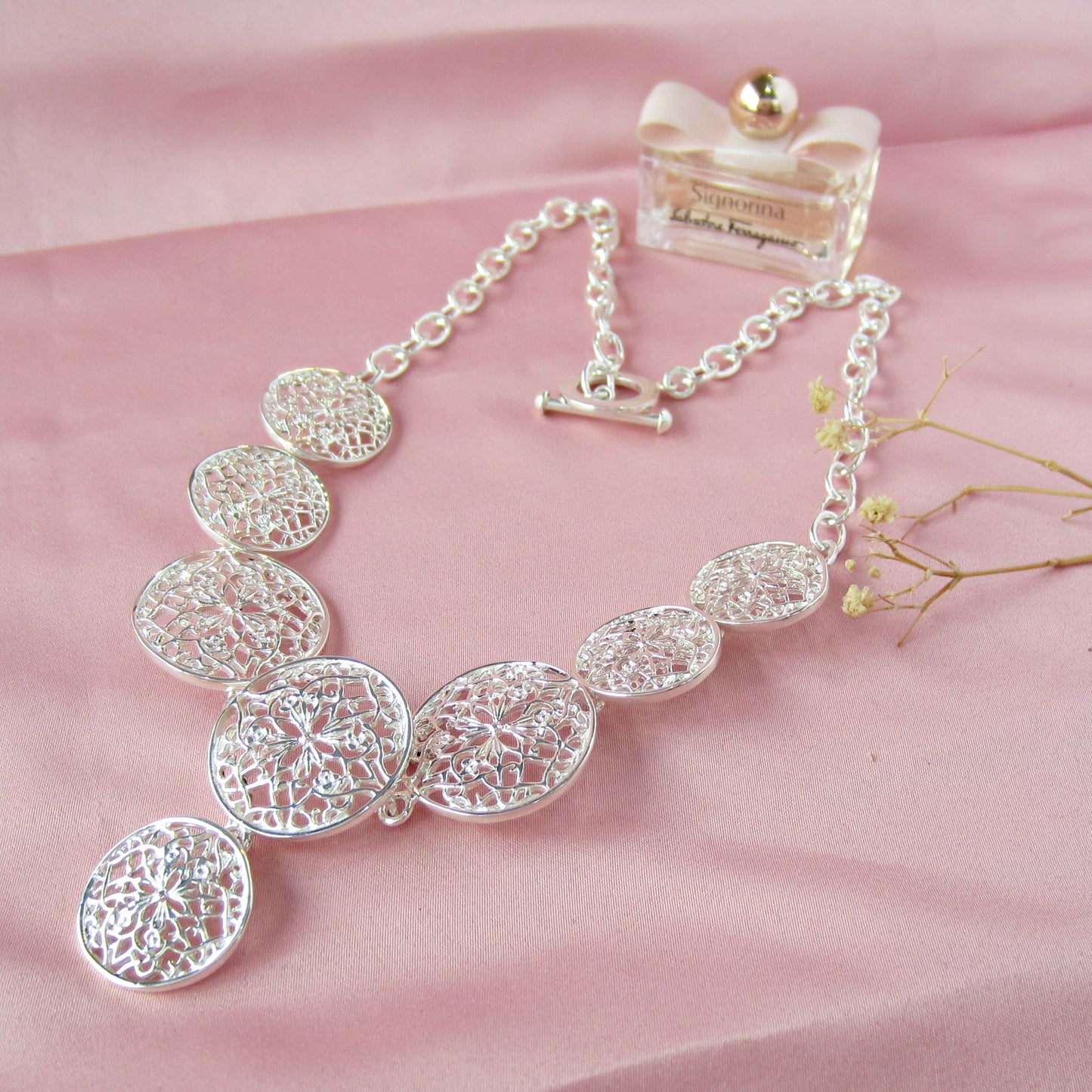 Collar plateado Vintage