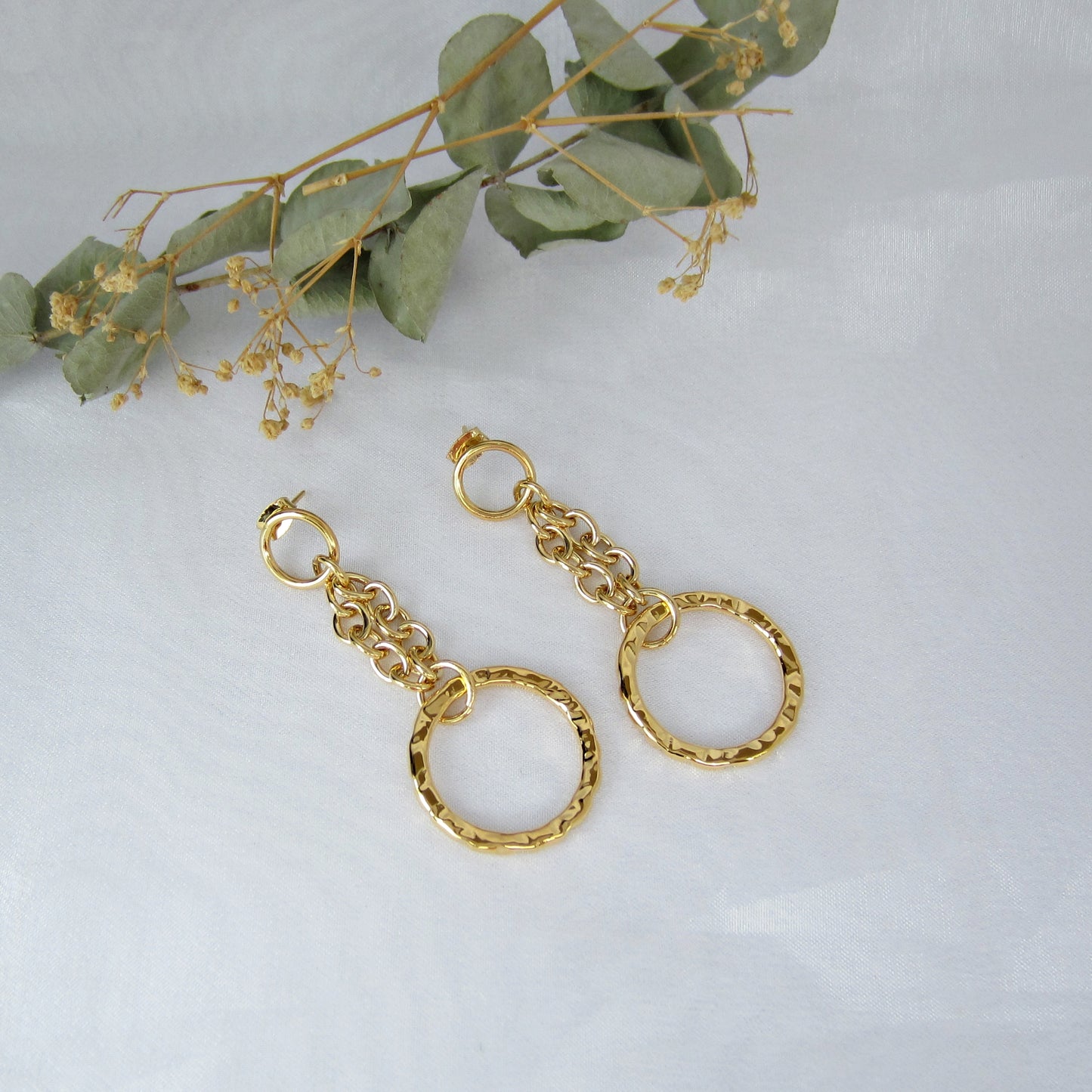 Arete Dorado Aro Colgante