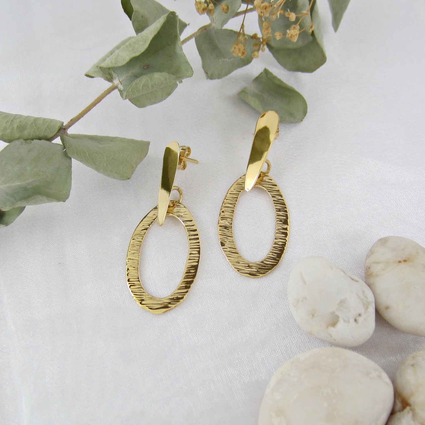 Aretes Dorados Reloj