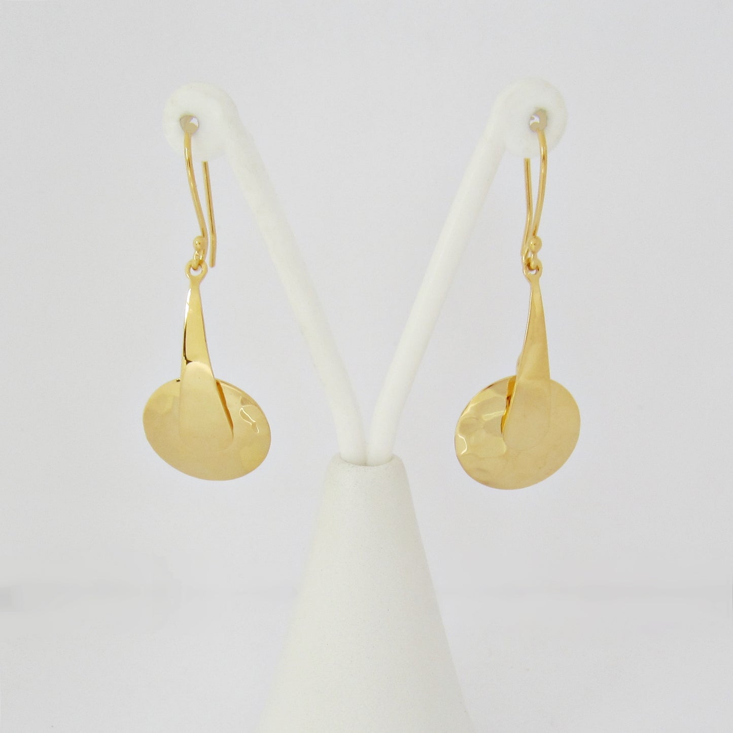 Aretes Dorados Gota Martillada