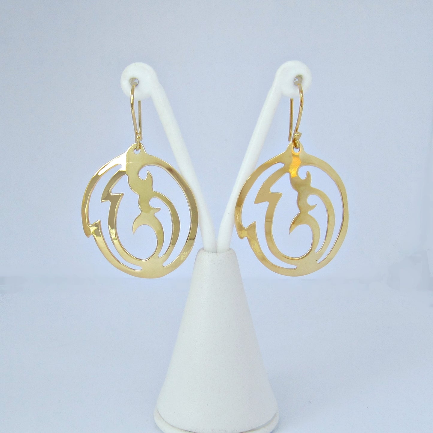 Arete Dorado Bola de Fuego