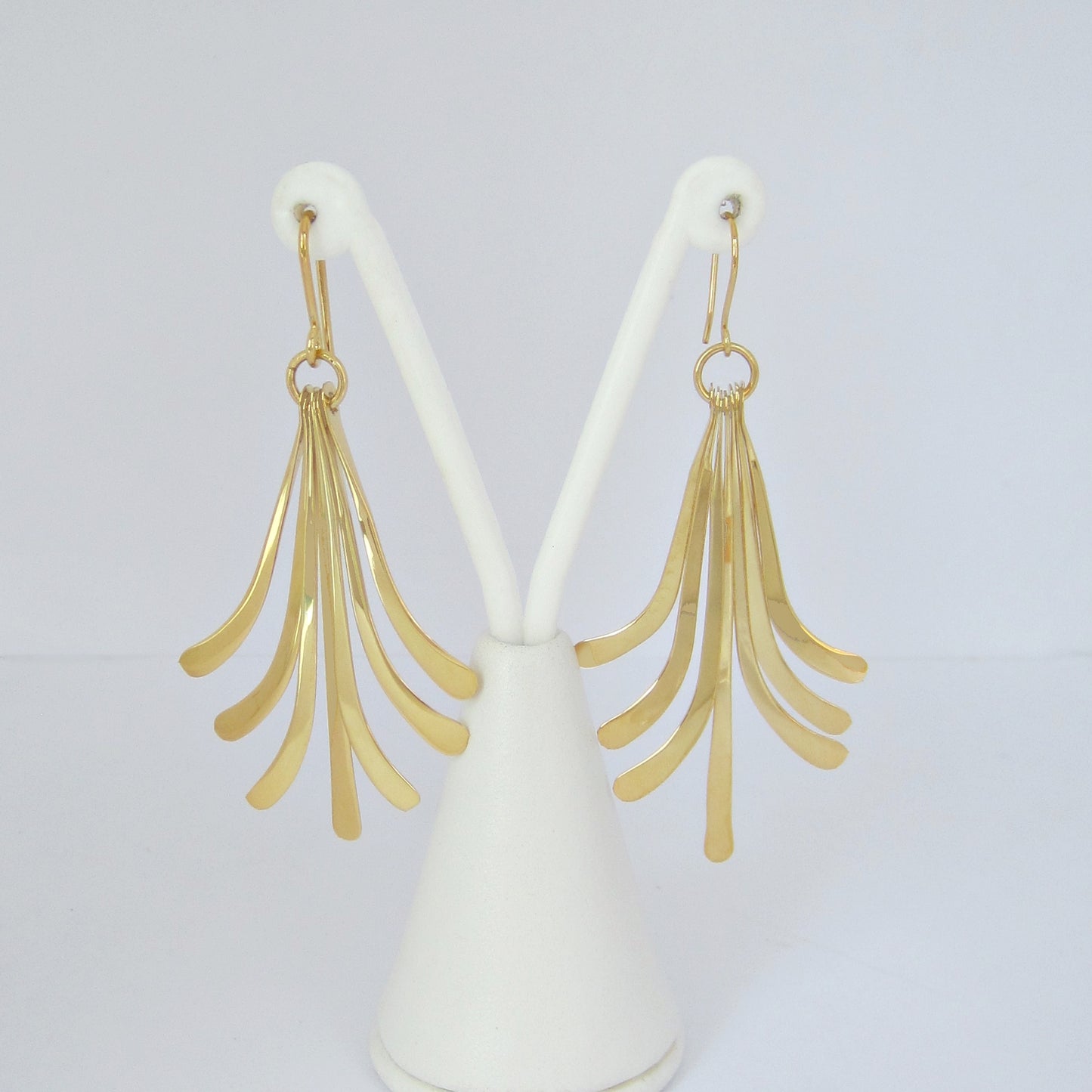 Arete Dorado Abanico Japonés