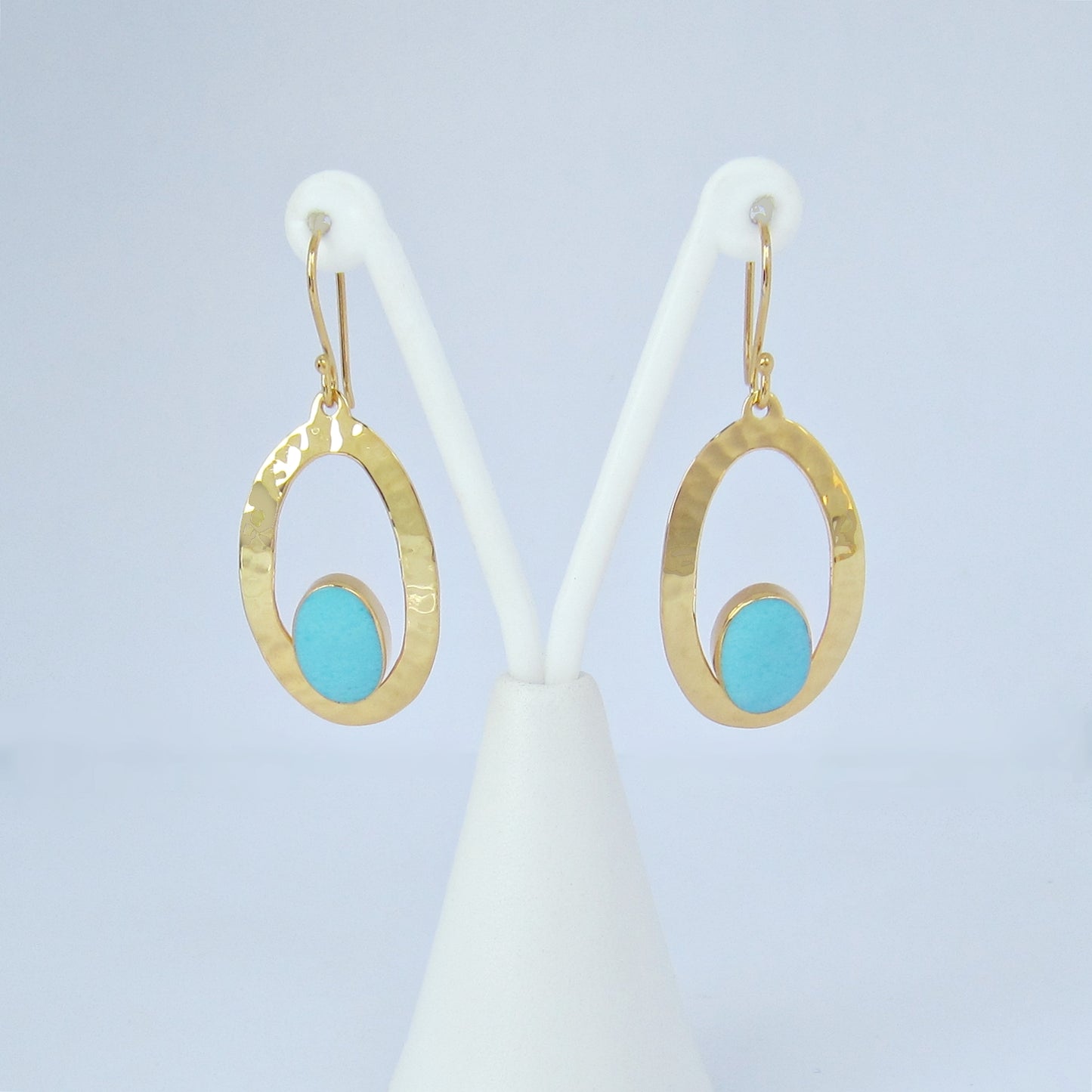 Arete Dorado Óvalo Turquesa