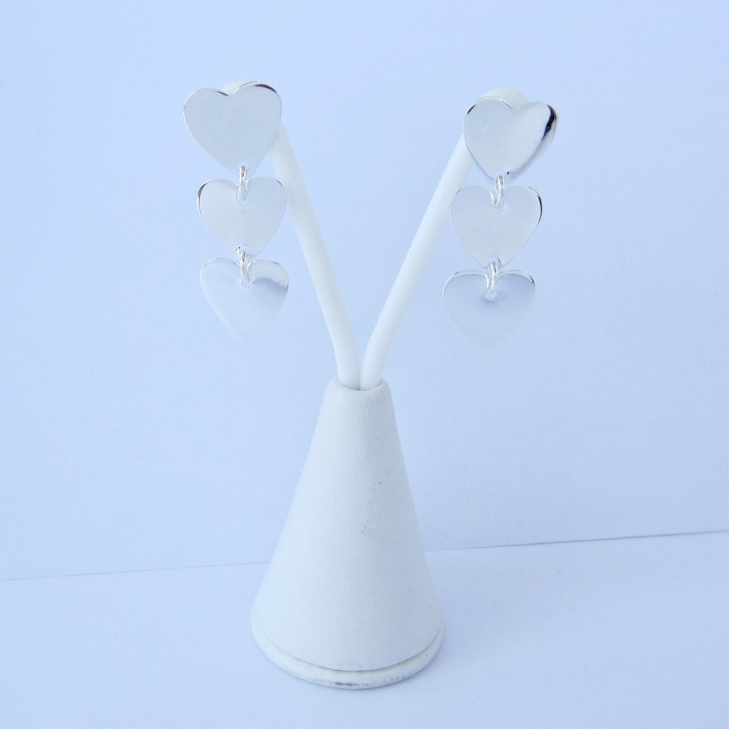 Arete Plateado Amor Poste