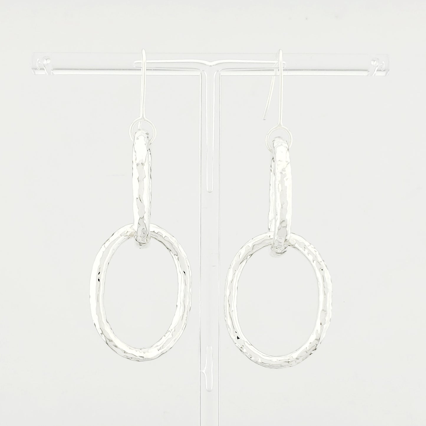 Arete Plateado Eslabón Ovalado