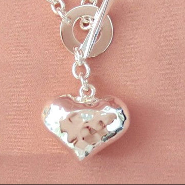 Brazalete Plateado Corazón Globo