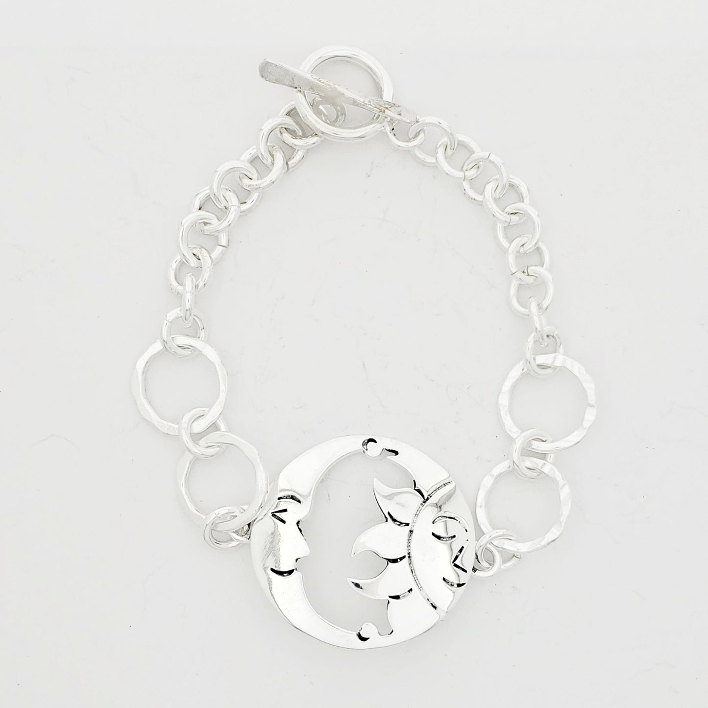 Pulsera Plateada Sol y Luna