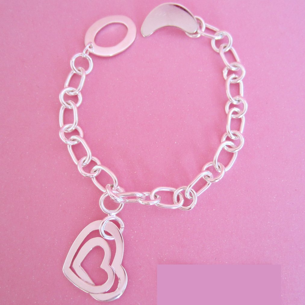 Pulsera Plateado Corazón Trazo