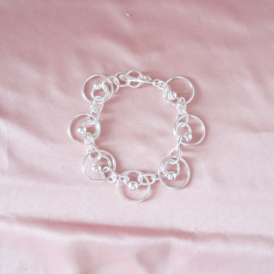 Pulsera Plateada Olimpica Bolitas
