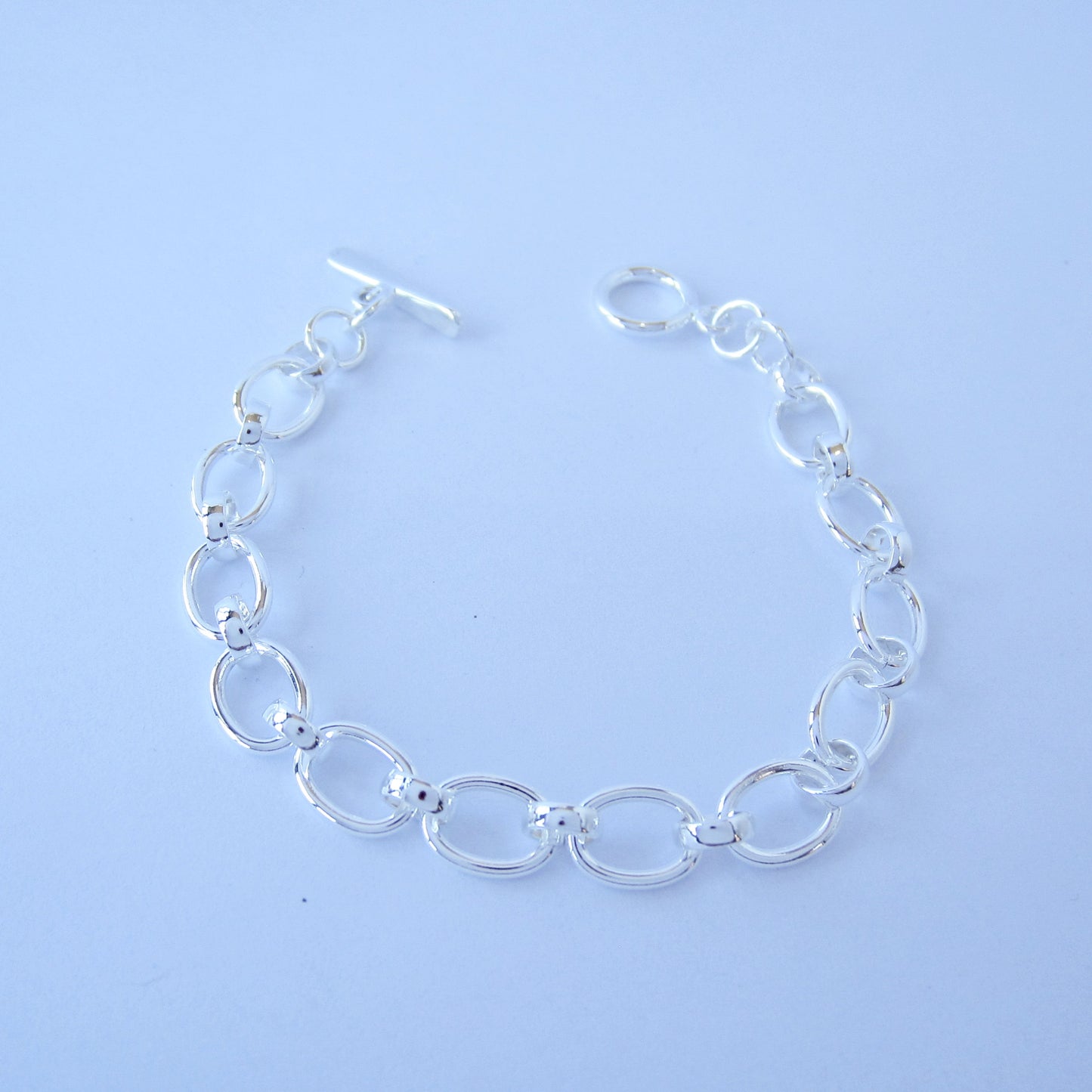 Pulsera Plateada Ovalos