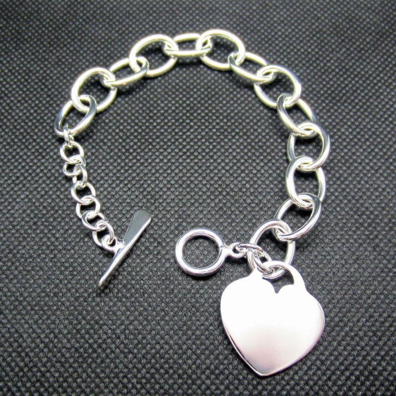 Pulsera plateada corazón