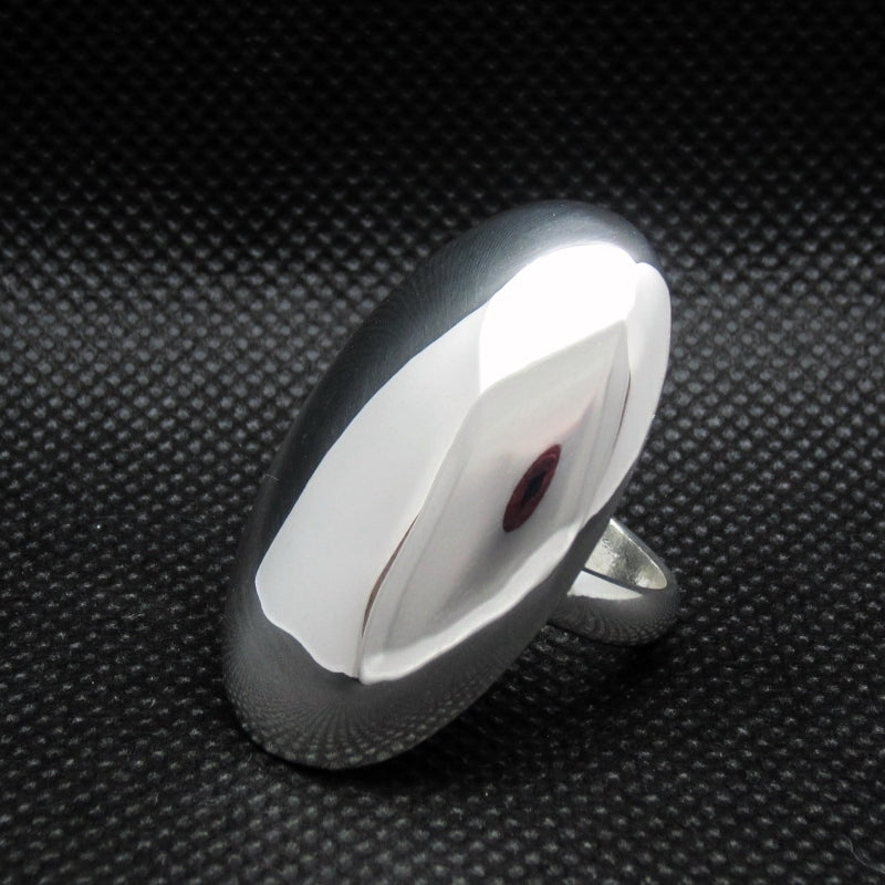 Anillo plateado maxi