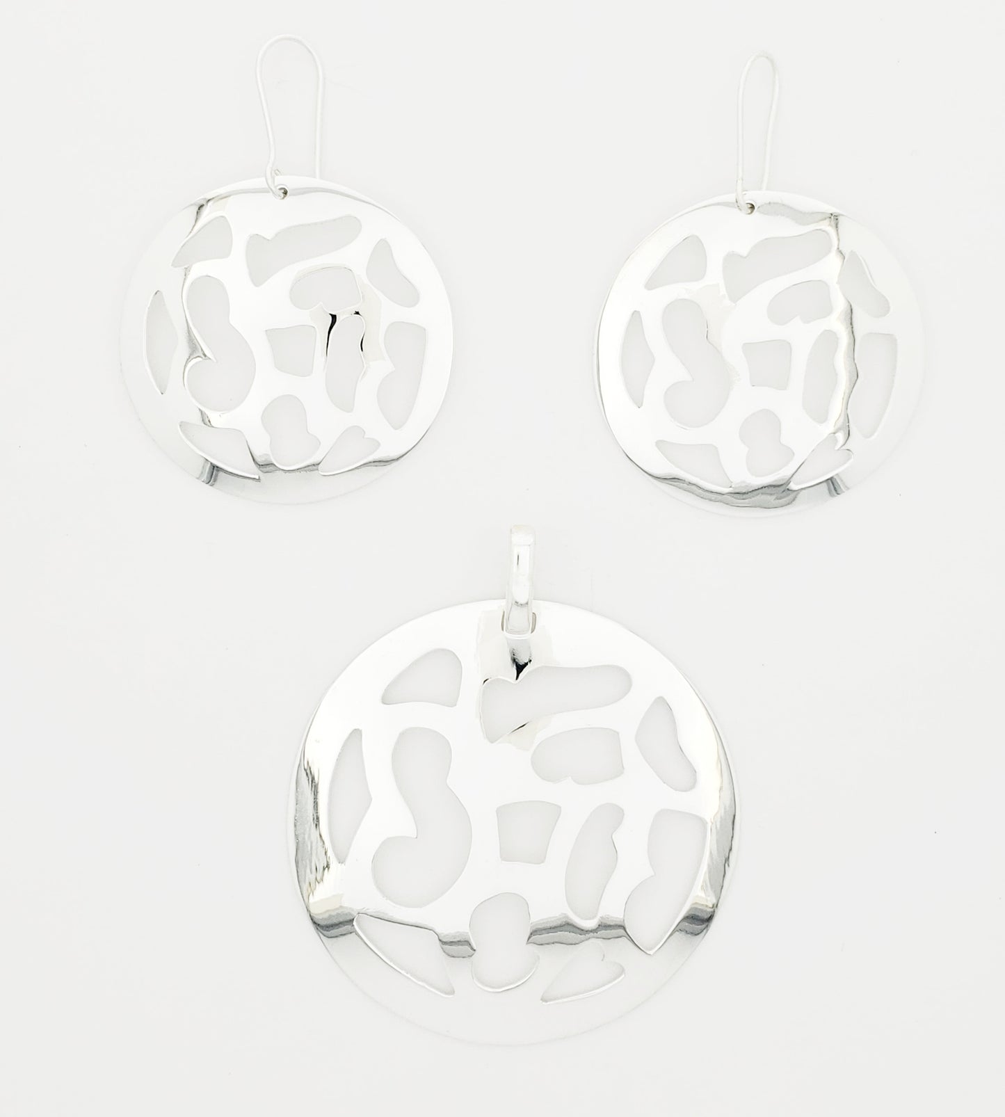 Juego Plateado Redondo Manchas