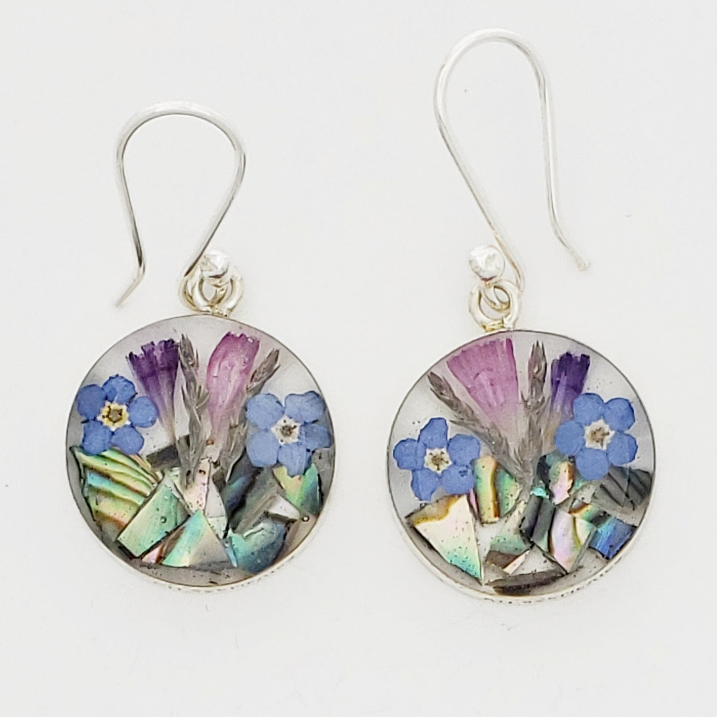 Arete .925 Círculo Concha Floral