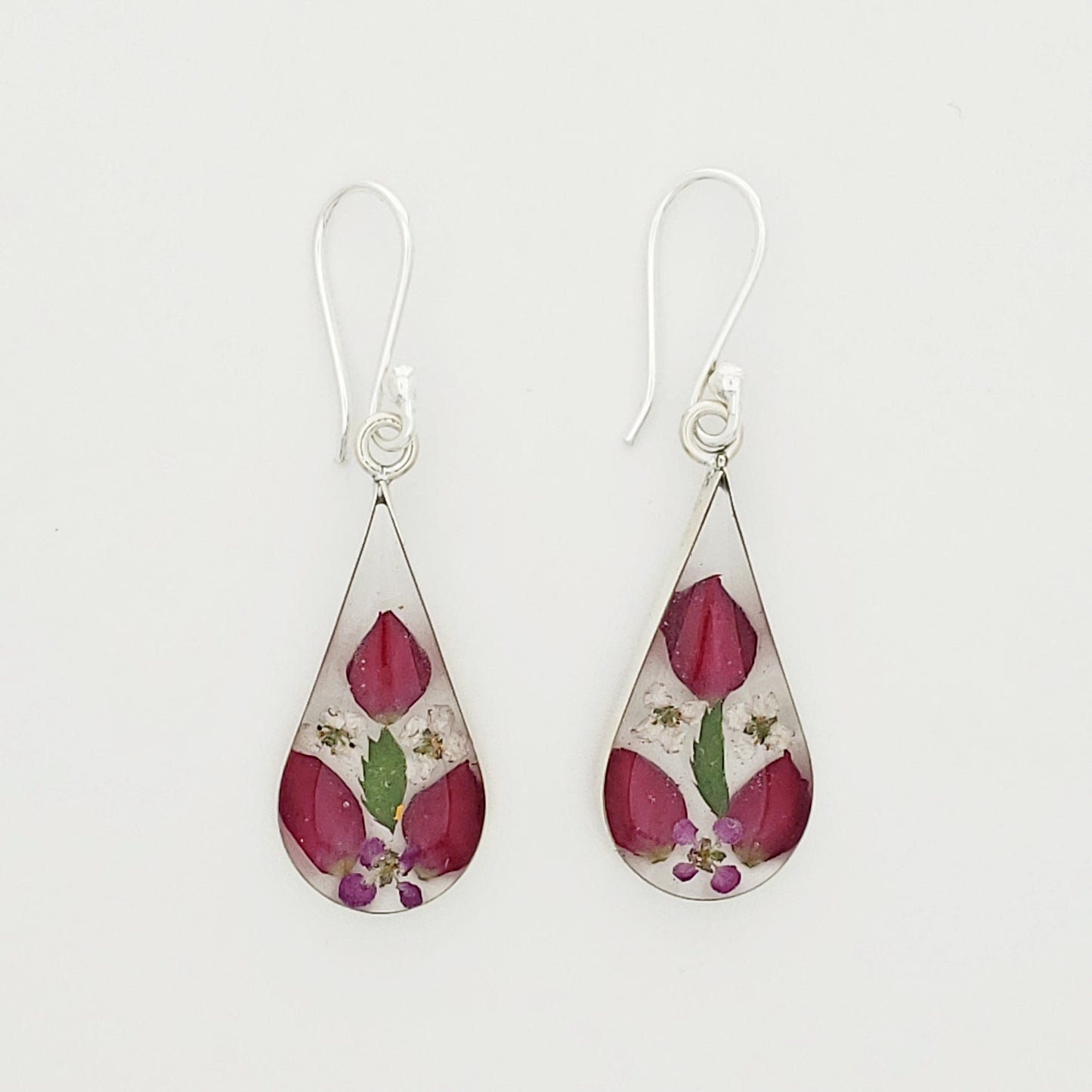 Aretes .925 Gota Pétalos de Amor