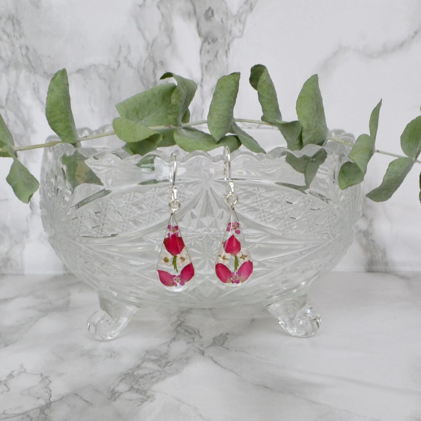 Aretes .925 Gota Pétalos de Amor