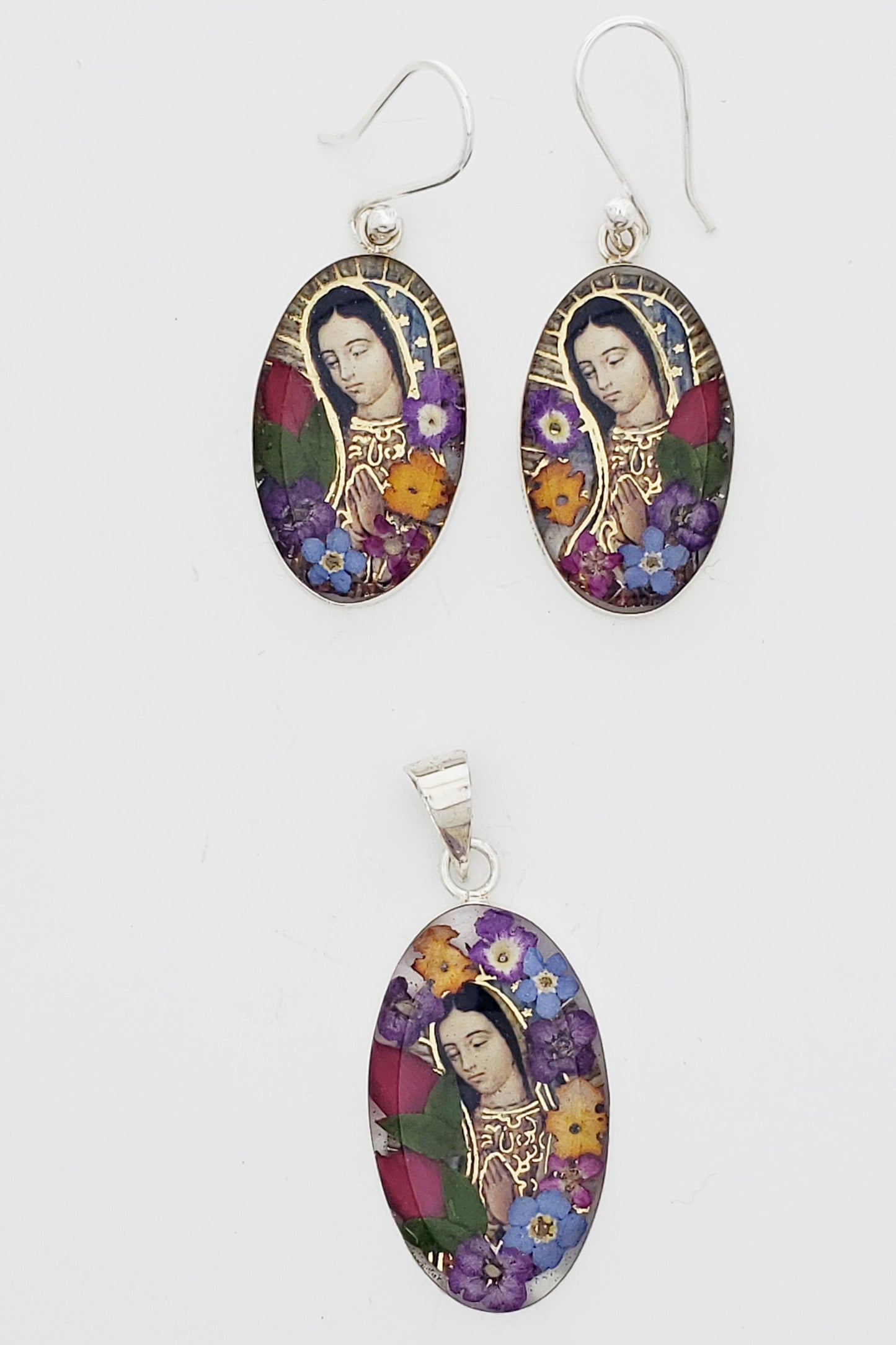 Juego .925 Óvalo Virgen María