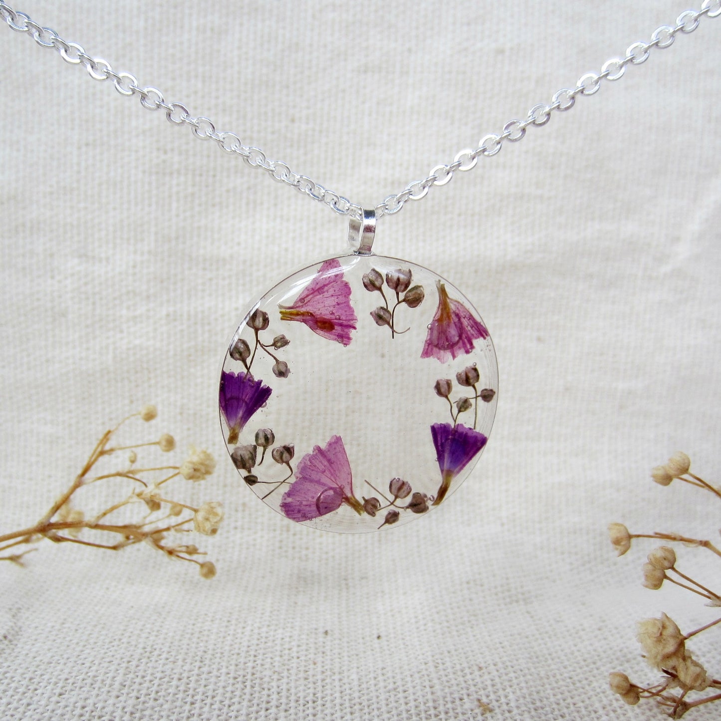 Collar .925 Círculo Flores de Paz