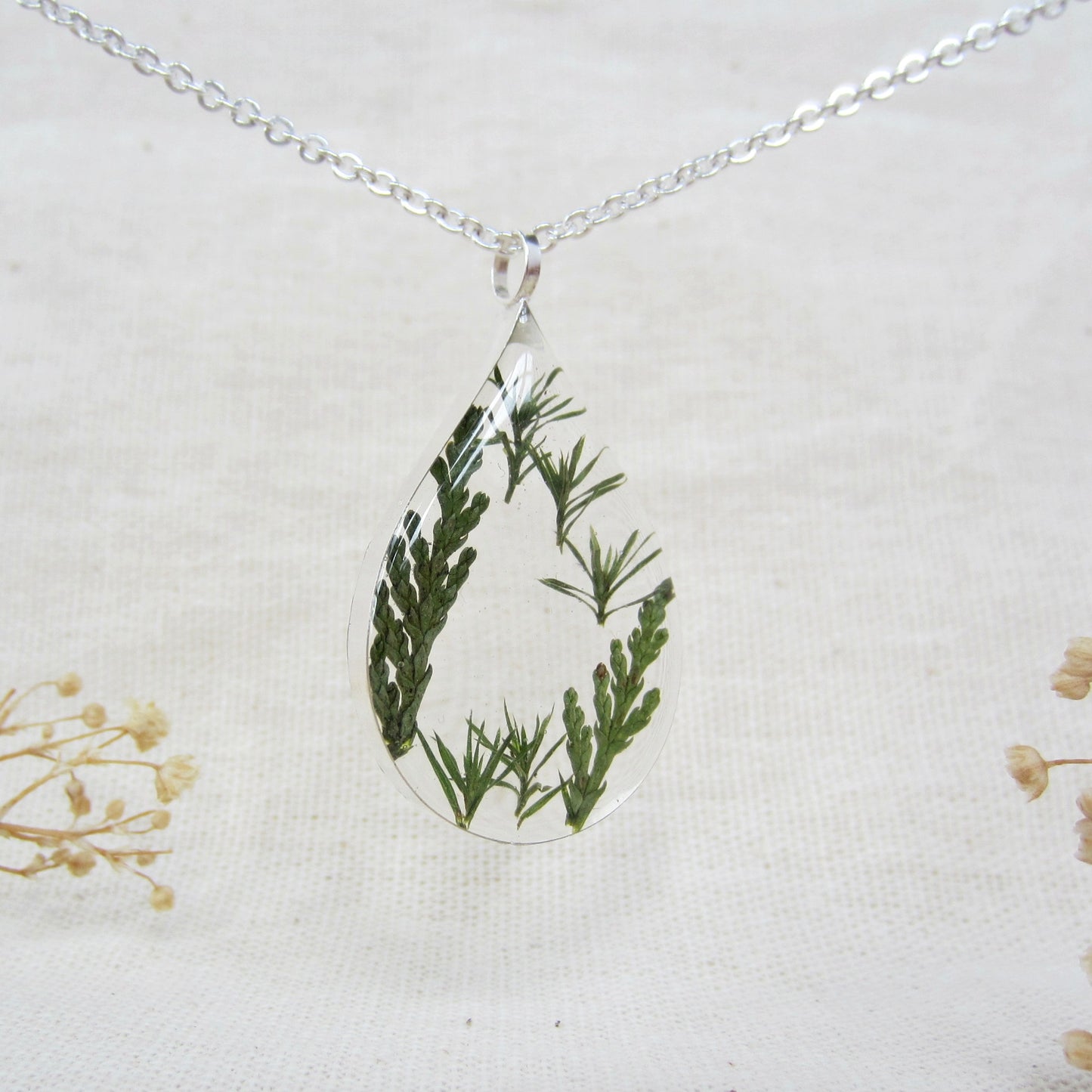 Collar .925 Gota Vida Follaje