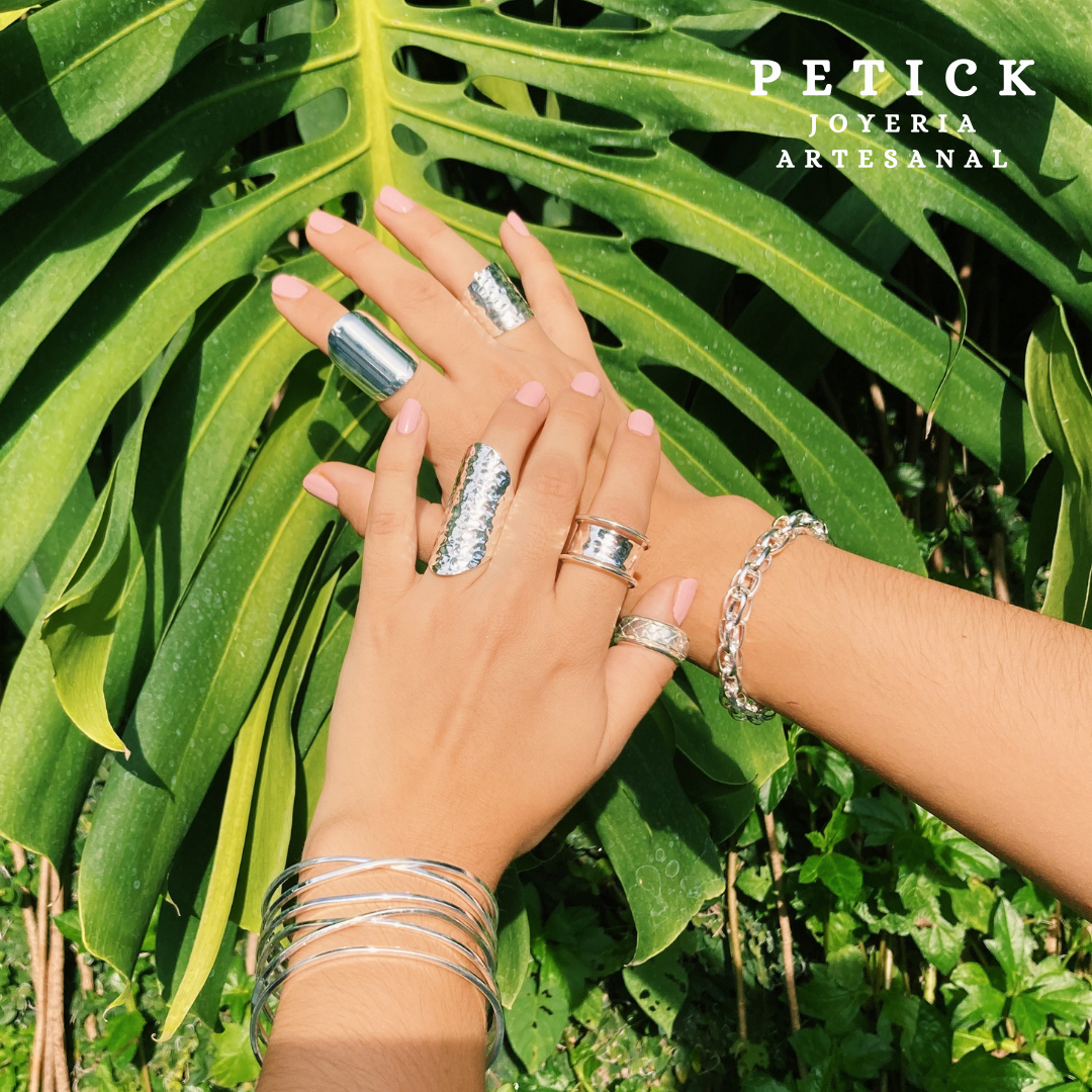 Anillo Plateado Argollas