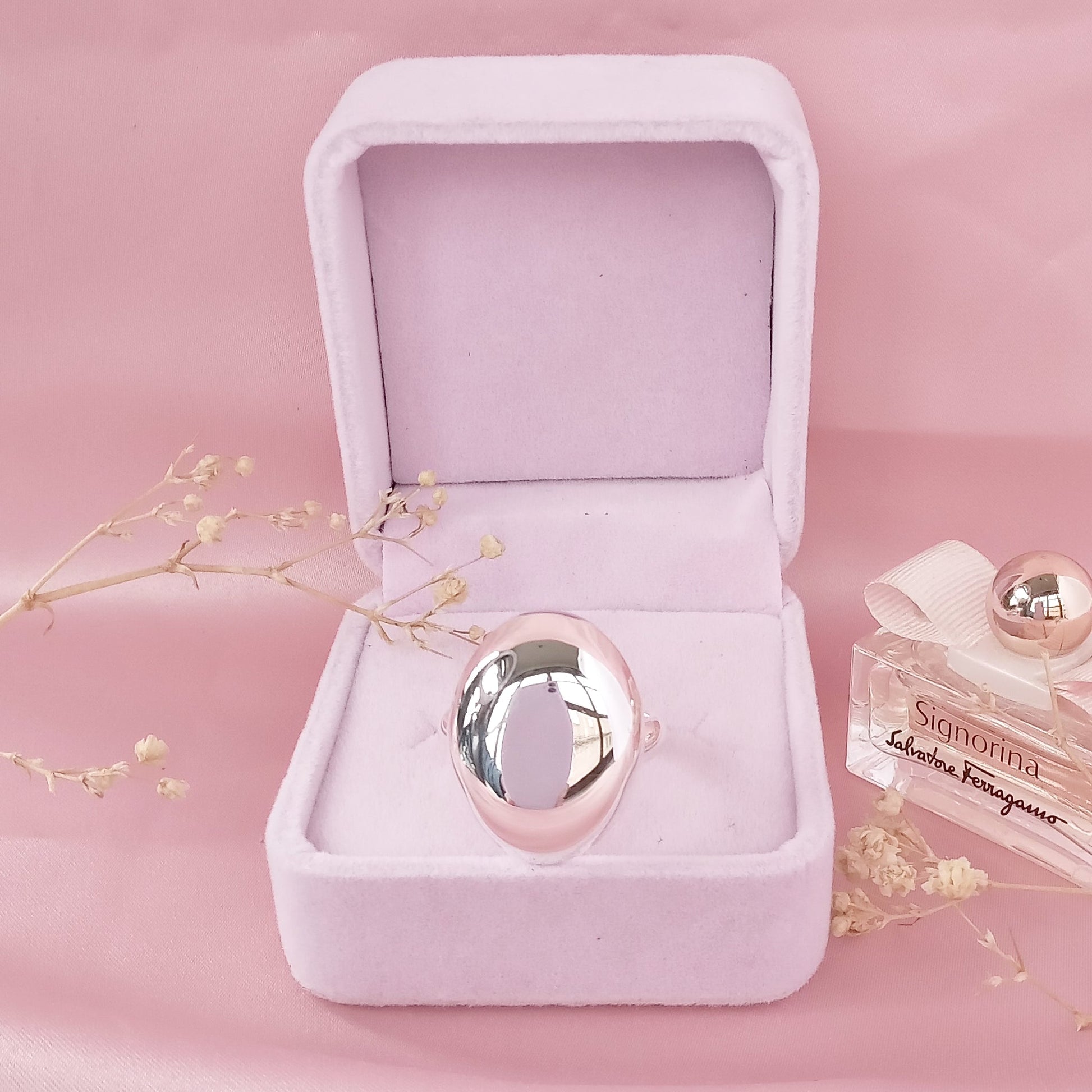 Anillo Plateado Ovalo Brillo - Petick Joyería Artesanal