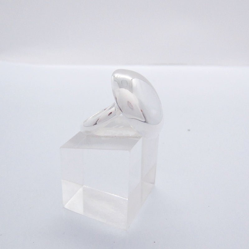 Anillo Plateado Ovalo Brillo - Petick Joyería Artesanal