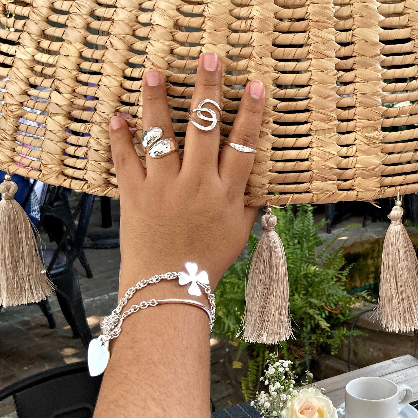 Anillo Plateado Vaciado Gotas - Petick Joyería Artesanal