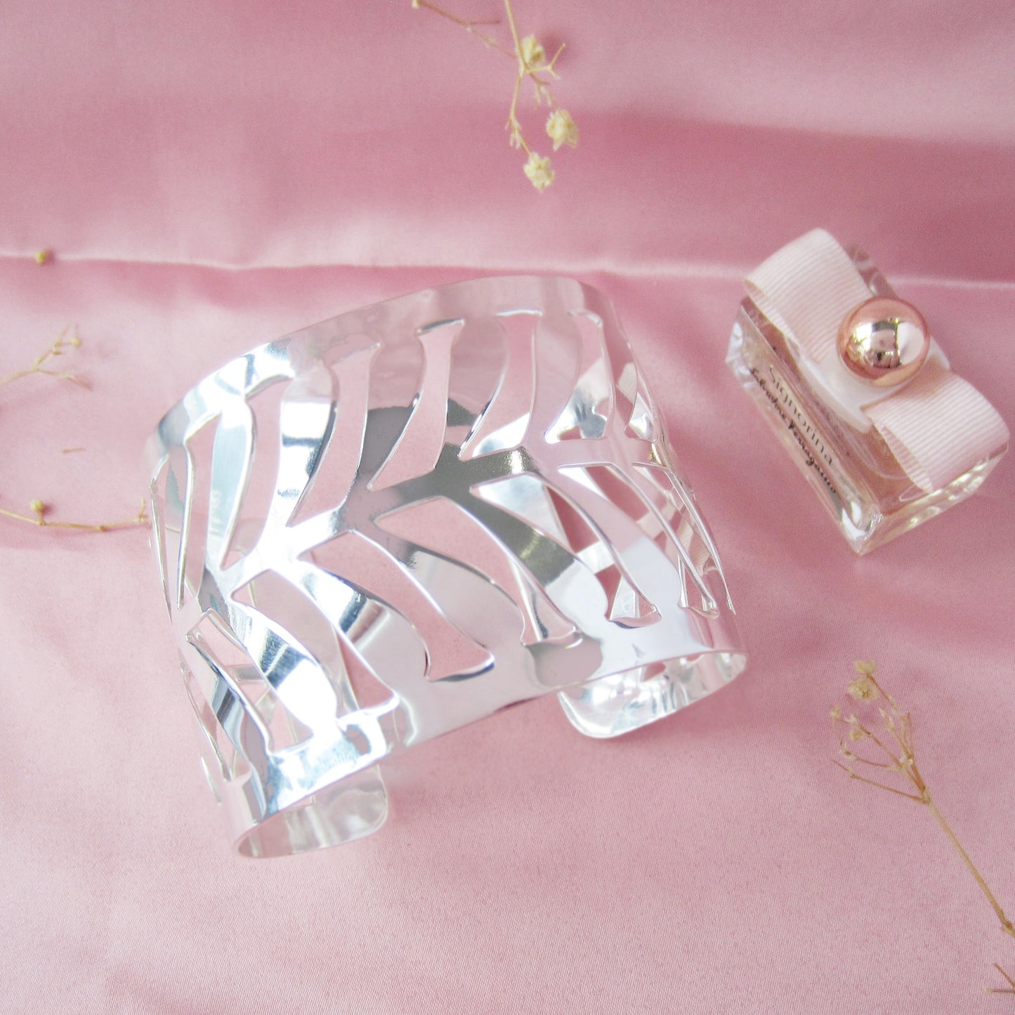 Brazalete plateado espiga