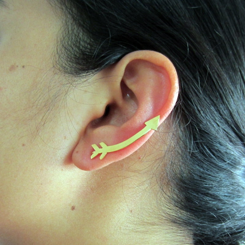 Aretes dorados flecha navajo