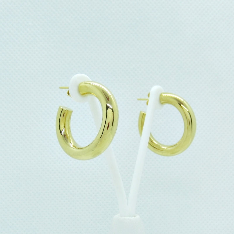 gold tube hoop earrings