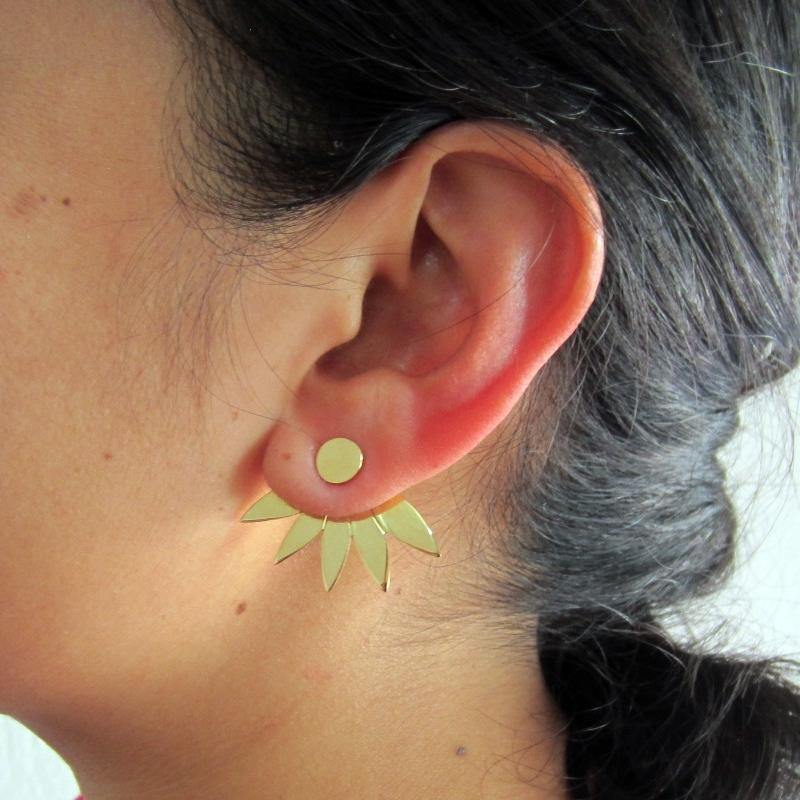 ARETES DORADOS MAGUEY - Petick Joyería Artesanal