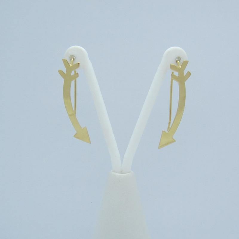 ARETES DORADOS FLECHA NAVAJO - Petick Joyería Artesanal