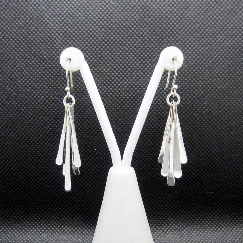 ARETES PLATEADOS ABANICO - Petick Joyería Artesanal