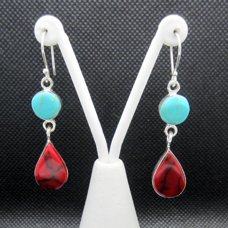 ARETES PLATEADOS MAYAS BICOLOR - Petick Joyería Artesanal