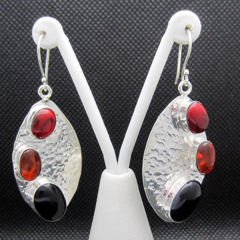 ARETES PLATEADOS CON AMBAR - Petick Joyería Artesanal
