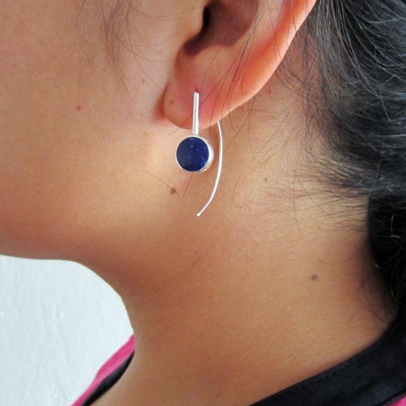 ARETES PLATEADOS LUPA - Petick Joyería Artesanal