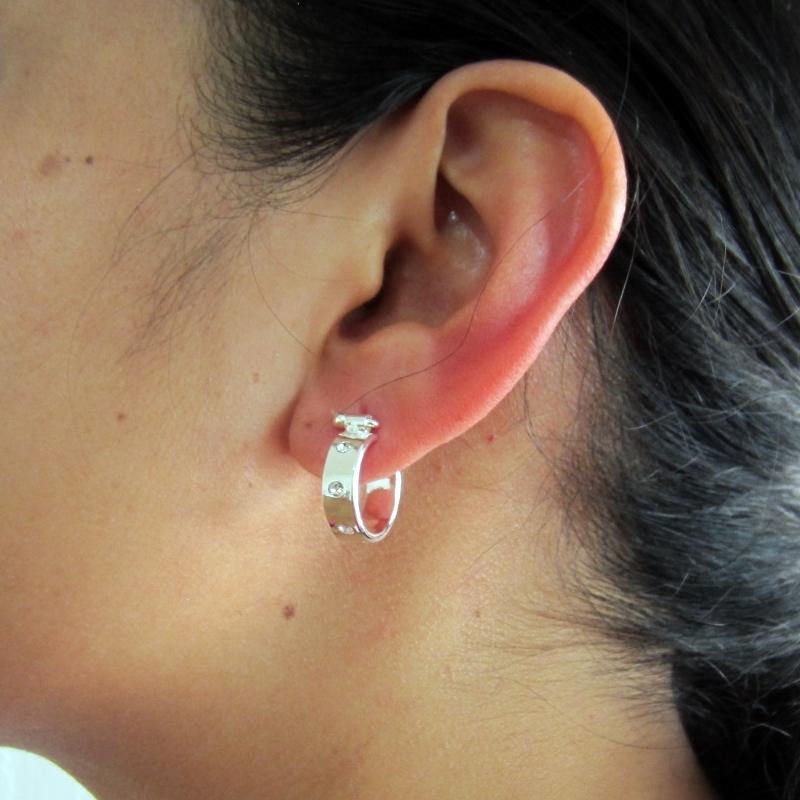 ARRACADAS PLATEADAS MINI ZIRCONIAS - Petick Joyería Artesanal