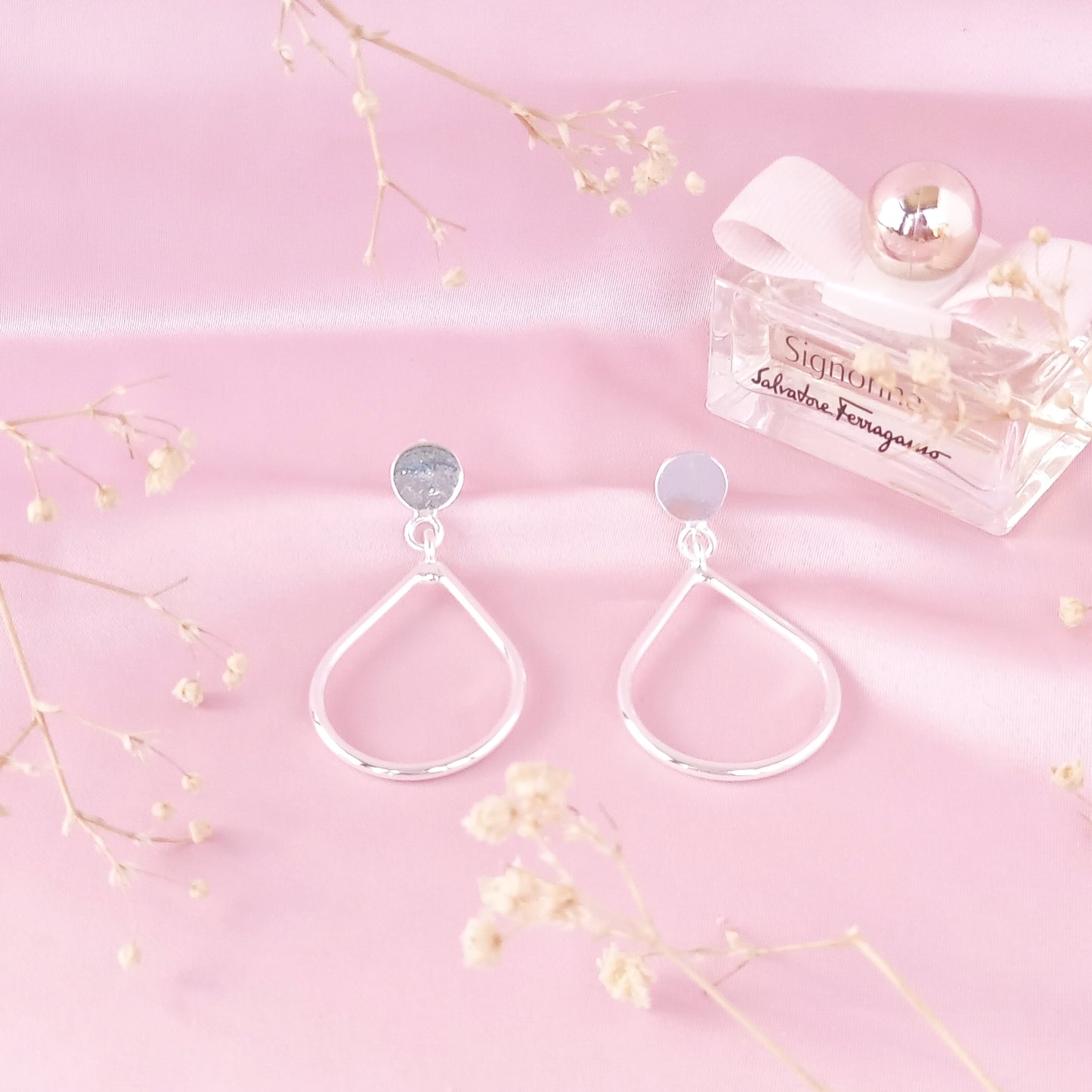 Aretes Plateados Gotita