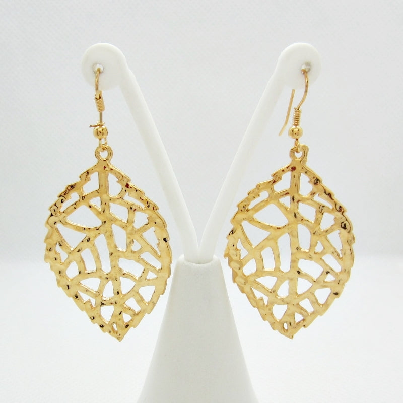 Aretes Dorados hojas otoño