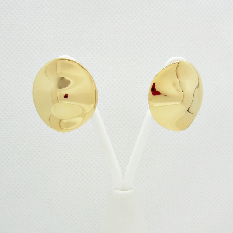 Aretes dorados cazuela lisa