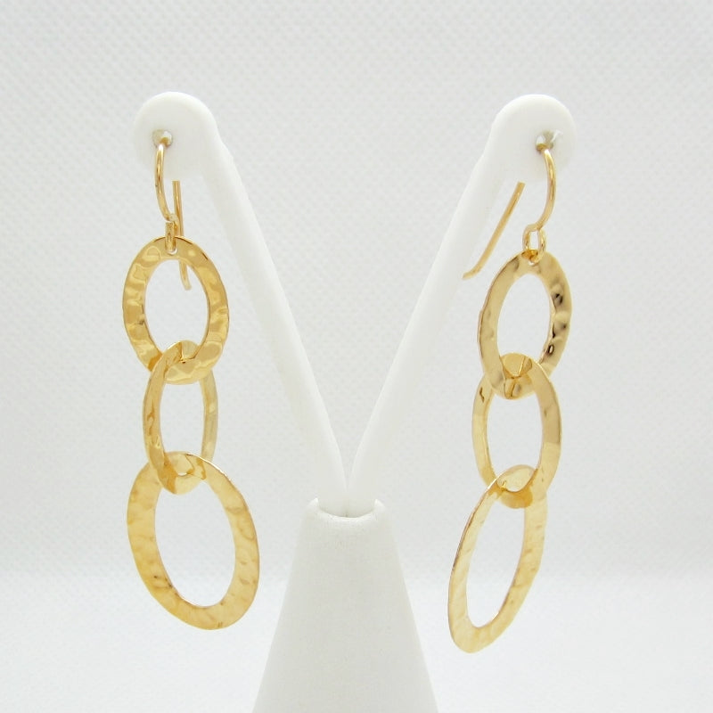Aretes Dorados tres ovalos