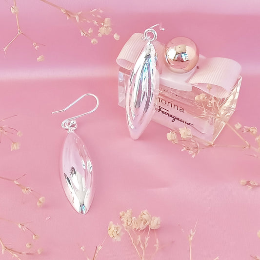 Arete Plateado Almendra