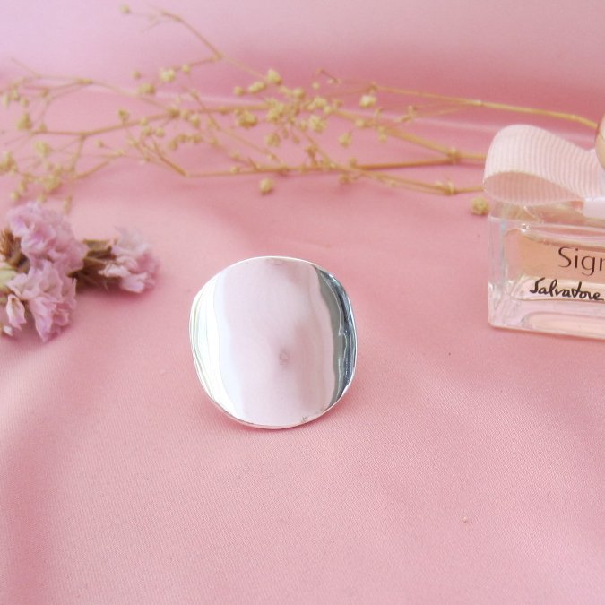 Anillo Plateado Espejo