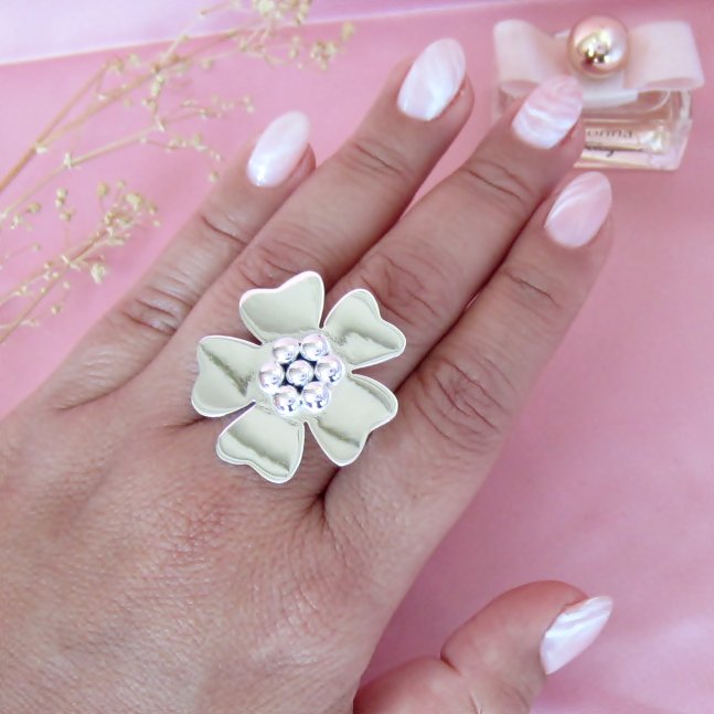 Anillos plateado Verbena