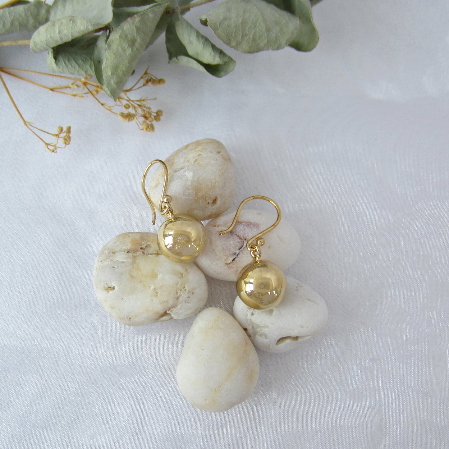 Arete Dorado Bola Lisa