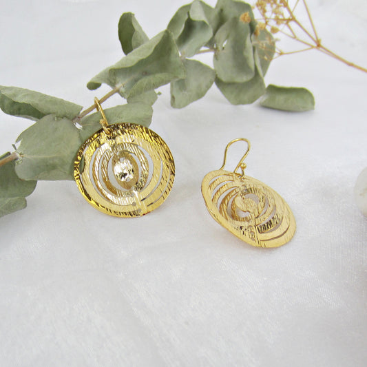 Aretes Dorados Circulo Abierto