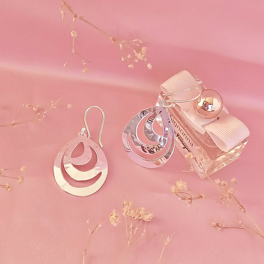 Arete Plateado Gota Calada